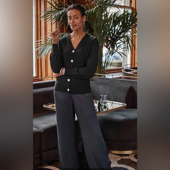 J Jill Black Bejeweled-Buttons Cardigan very soft and comfortable Size 2X NWT - Picture 3 of 14